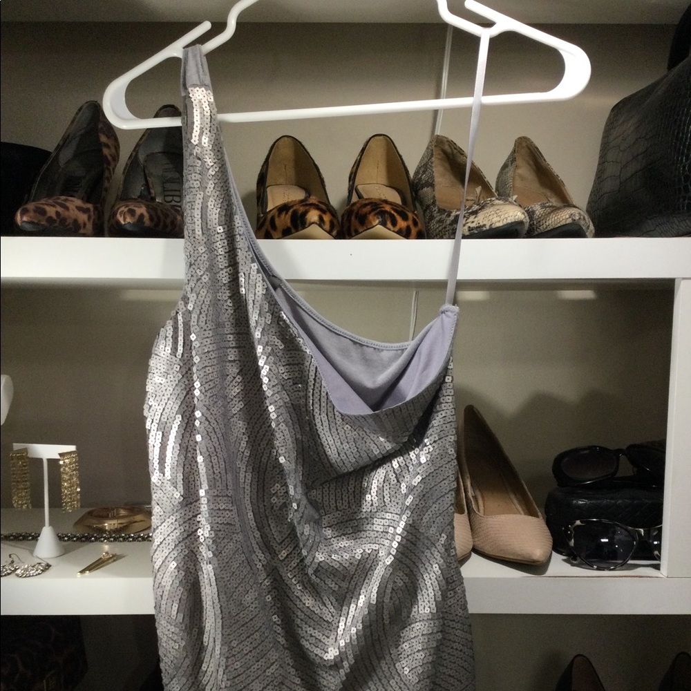 Sequin One Shoulder Top